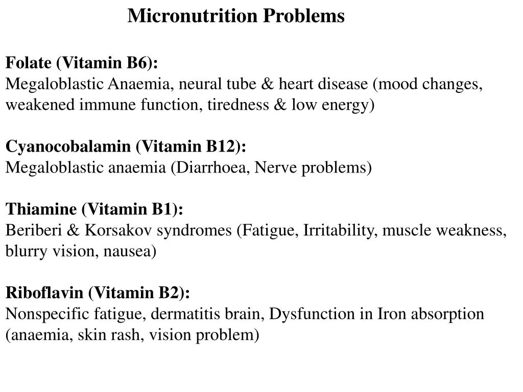 micronutrition problems