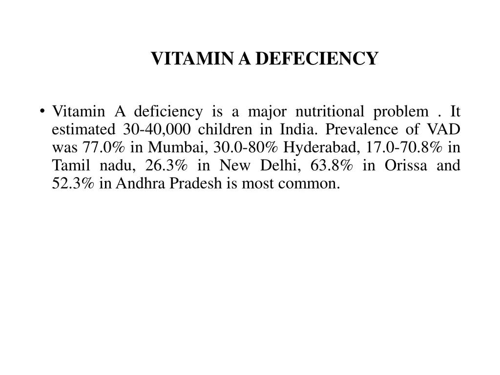 vitamin a defeciency