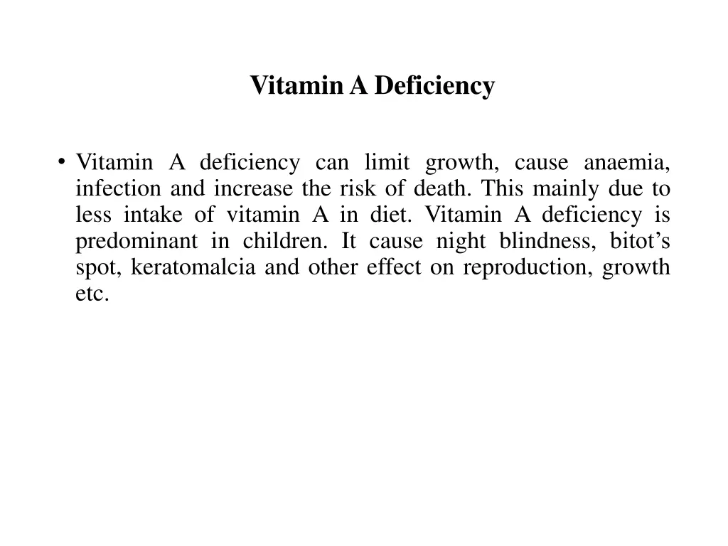 vitamin a deficiency