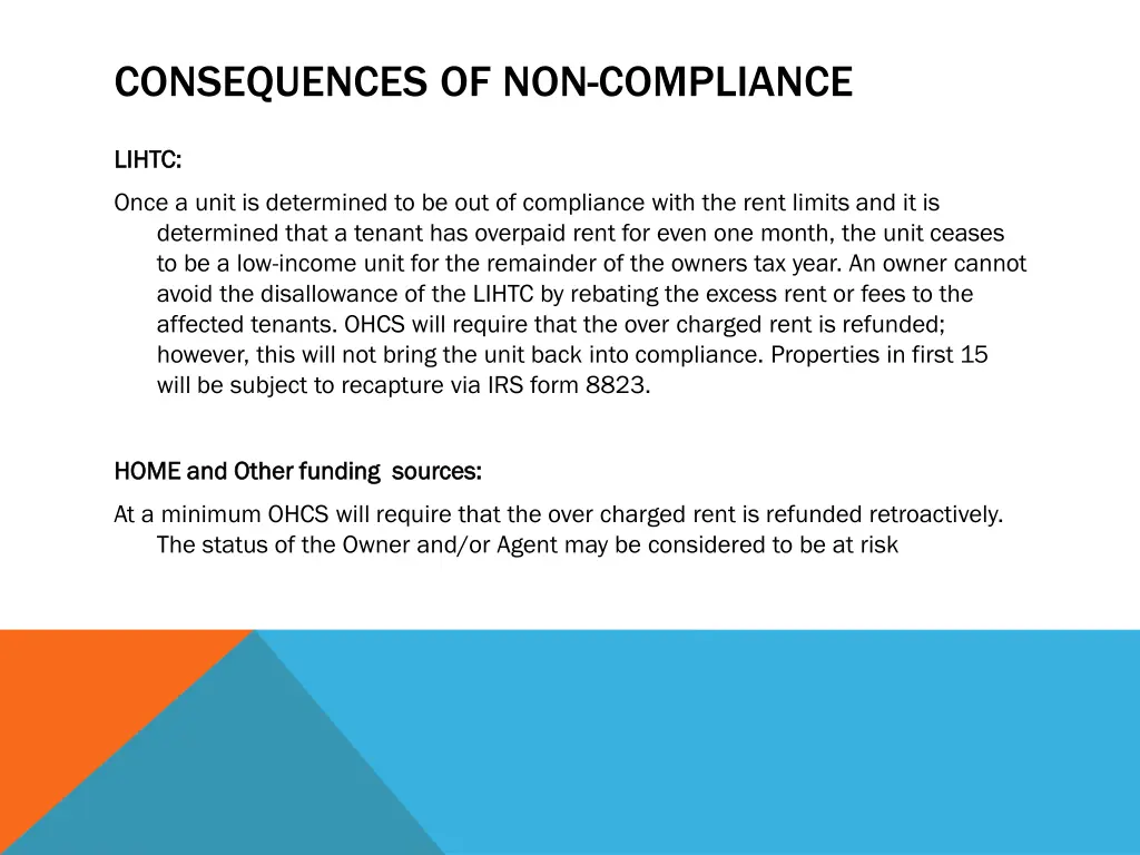 consequences of non compliance