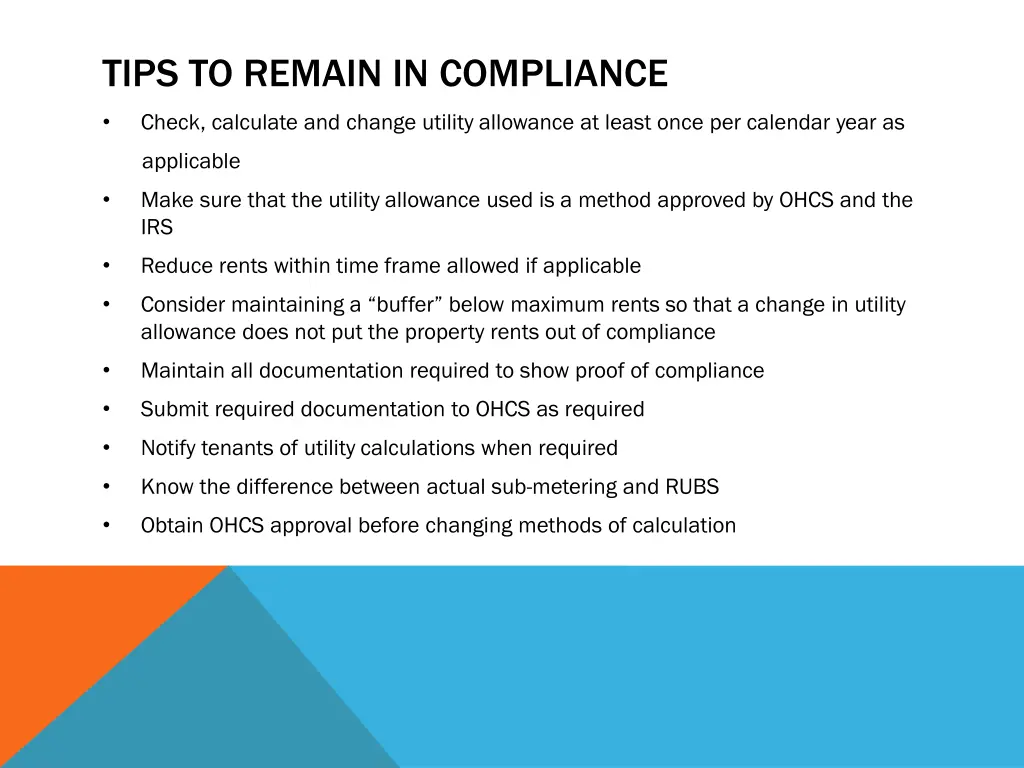 tips to remain in compliance