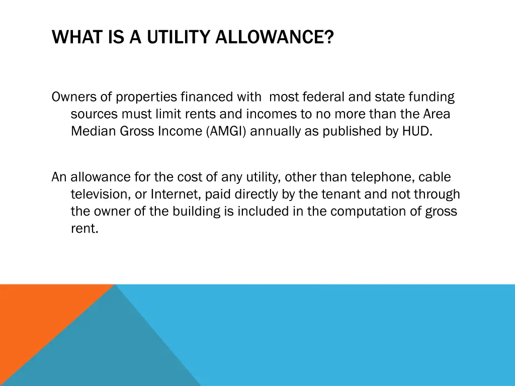 what is a utility allowance