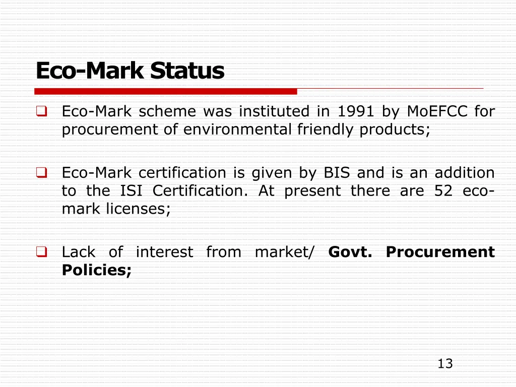 eco mark status