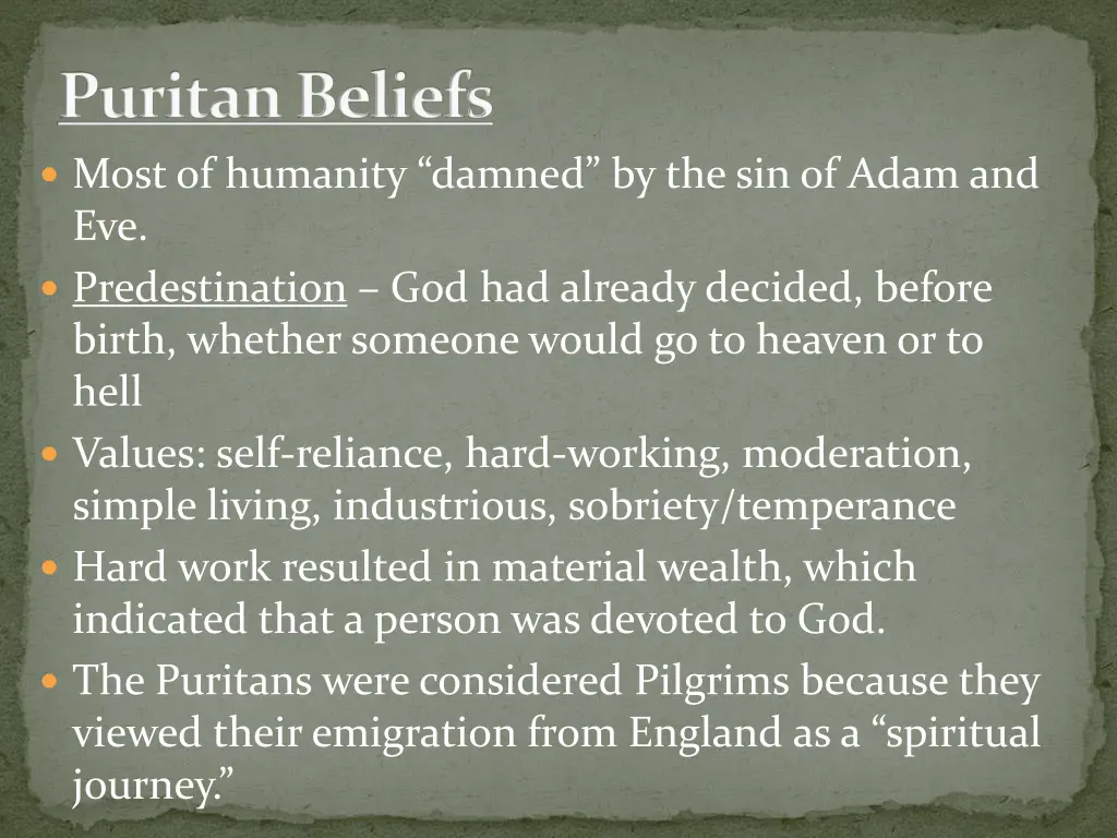 puritan beliefs