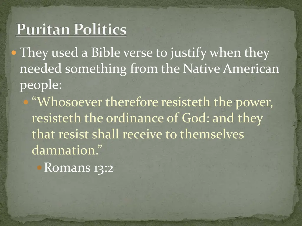 puritan politics 1