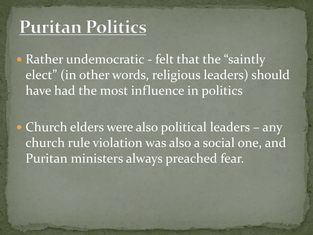 puritan politics