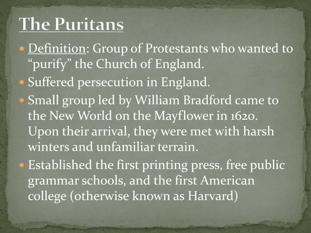 the puritans