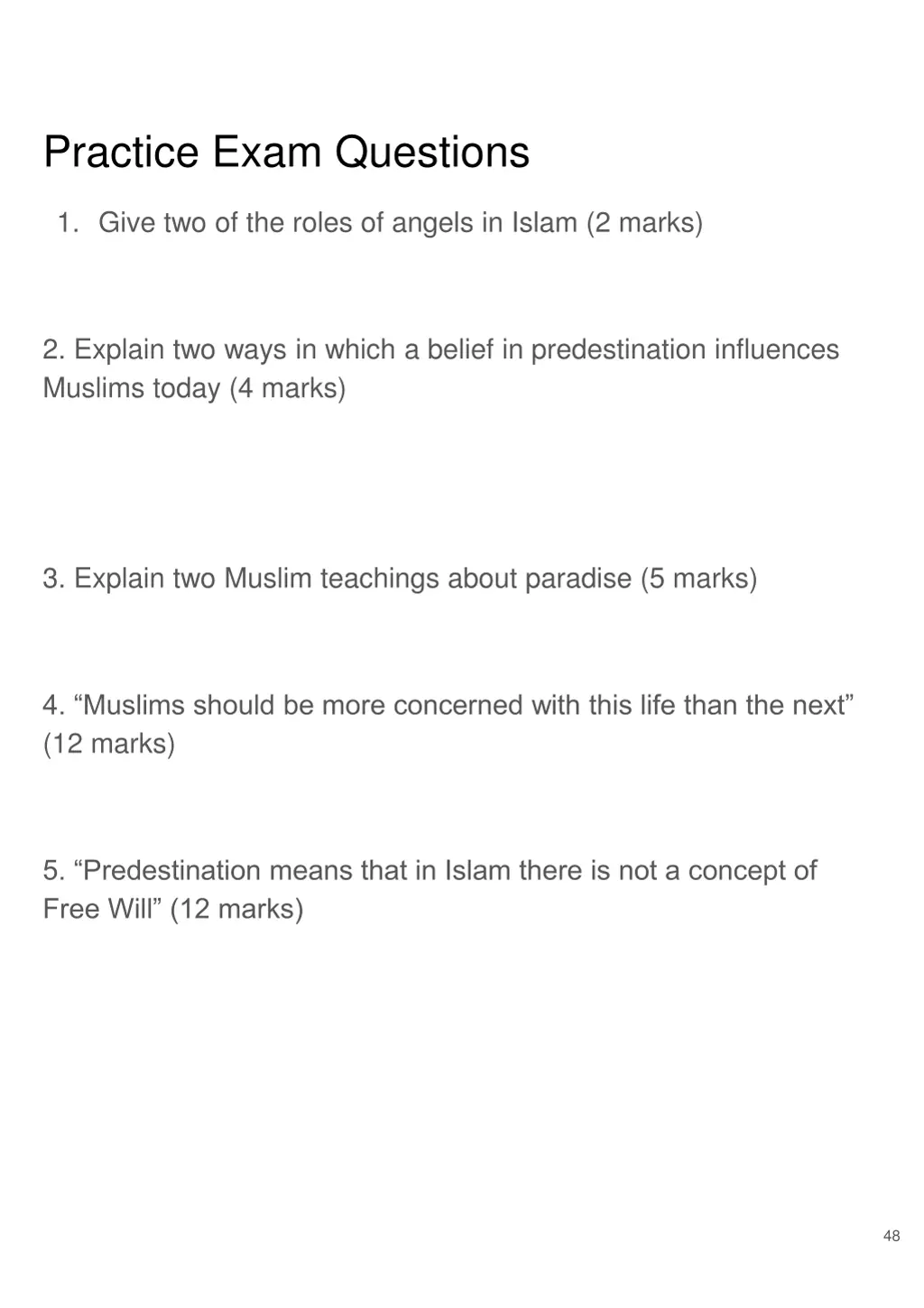 practice exam questions 9