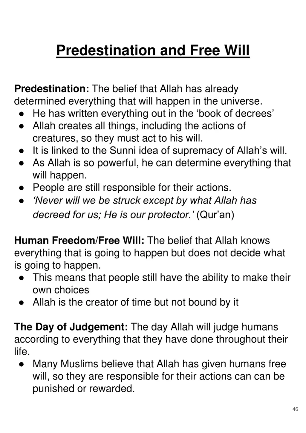 predestination and free will