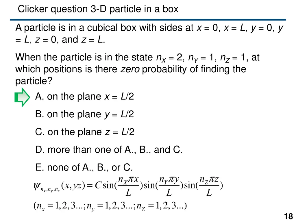 clicker question 3 d particle in a box 2