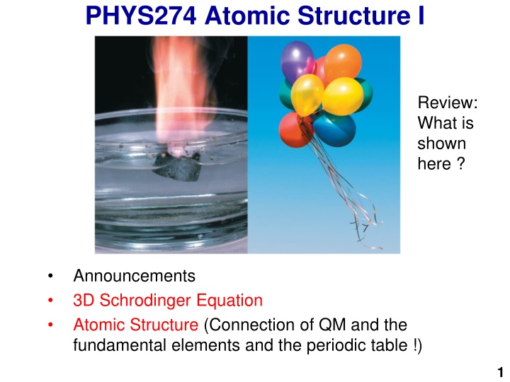 phys274 atomic structure i