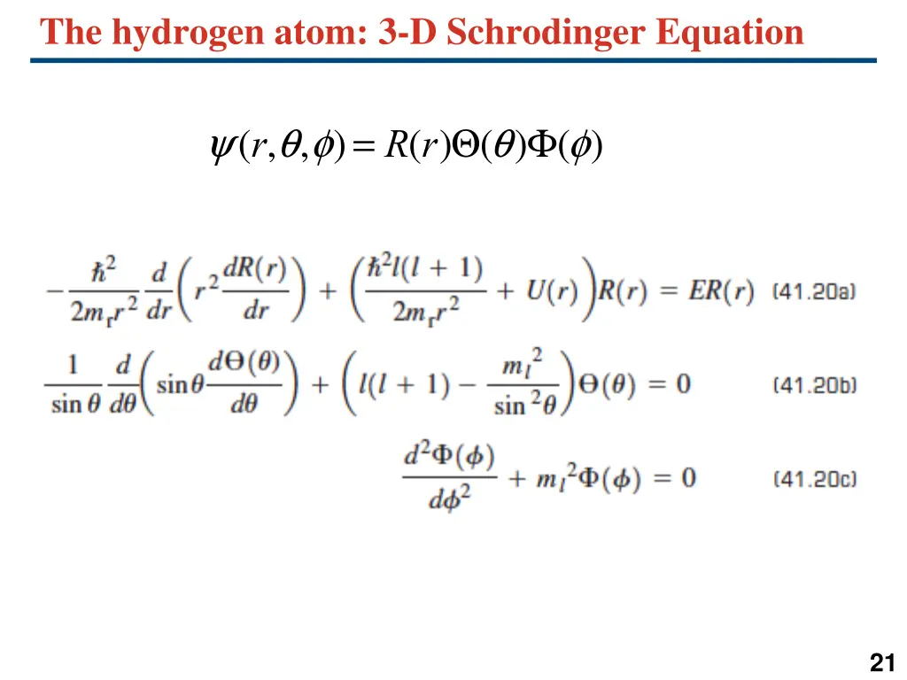 the hydrogen atom 3 d schrodinger equation