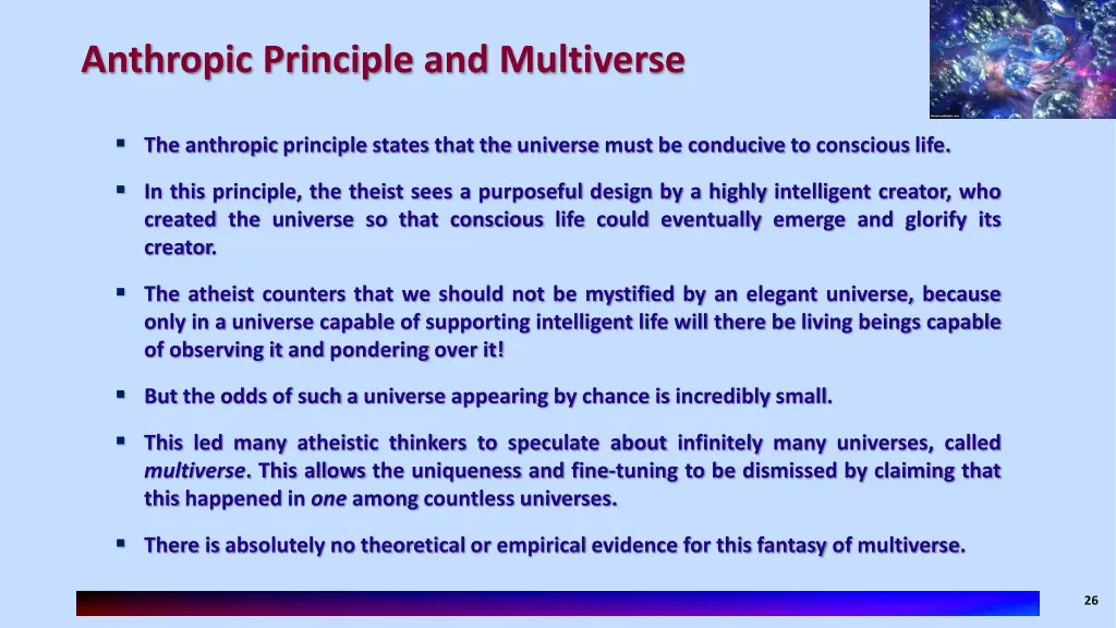 anthropic principle and multiverse