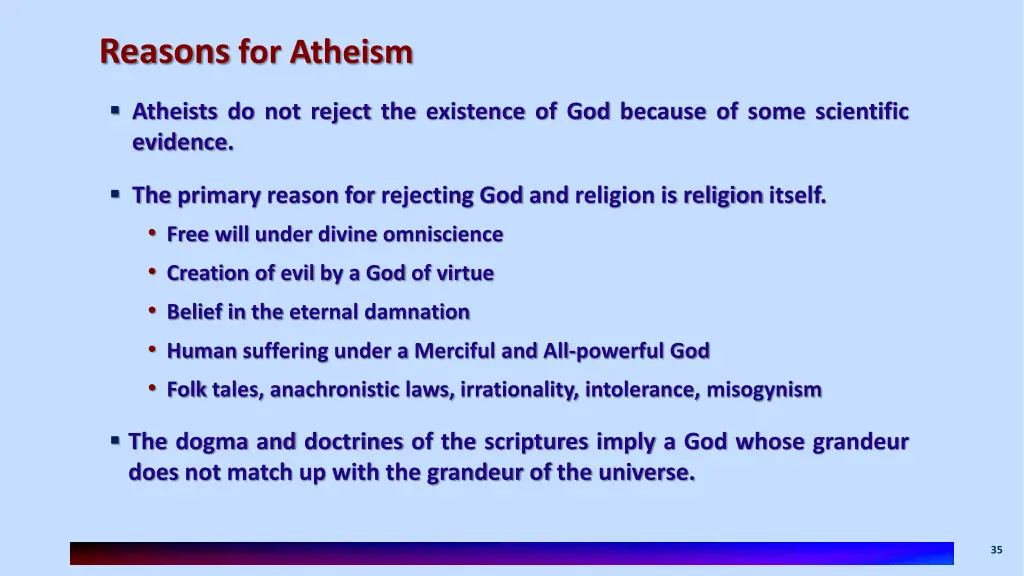 reasons for atheism