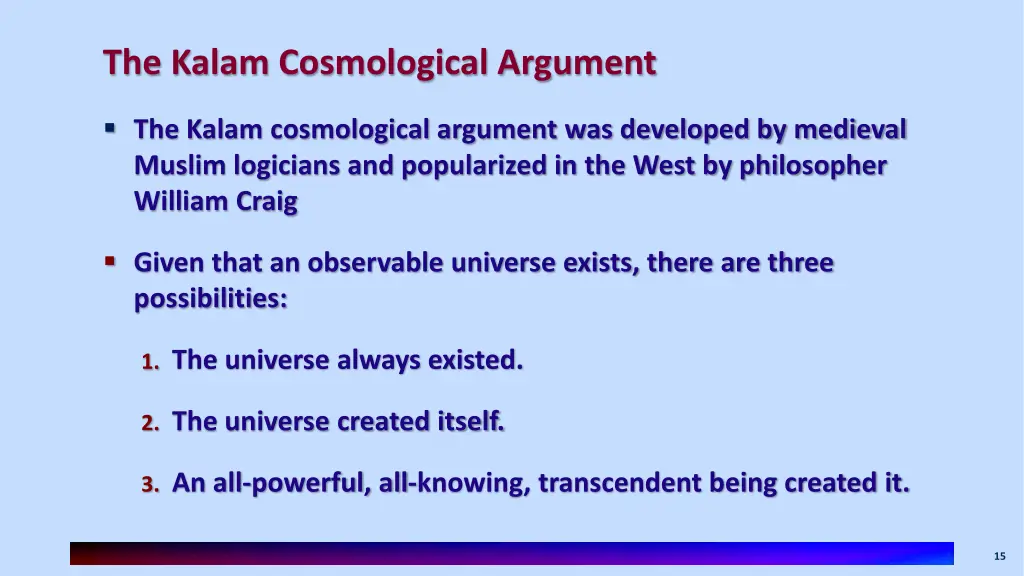 the kalam cosmological argument