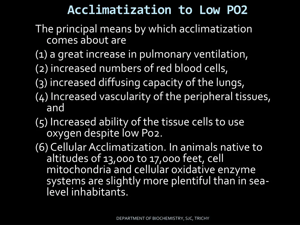 acclimatization to low po2