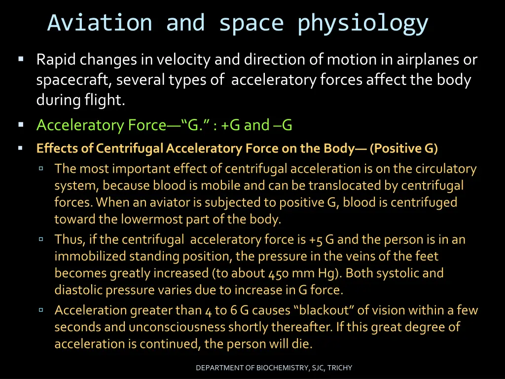 aviation and space physiology