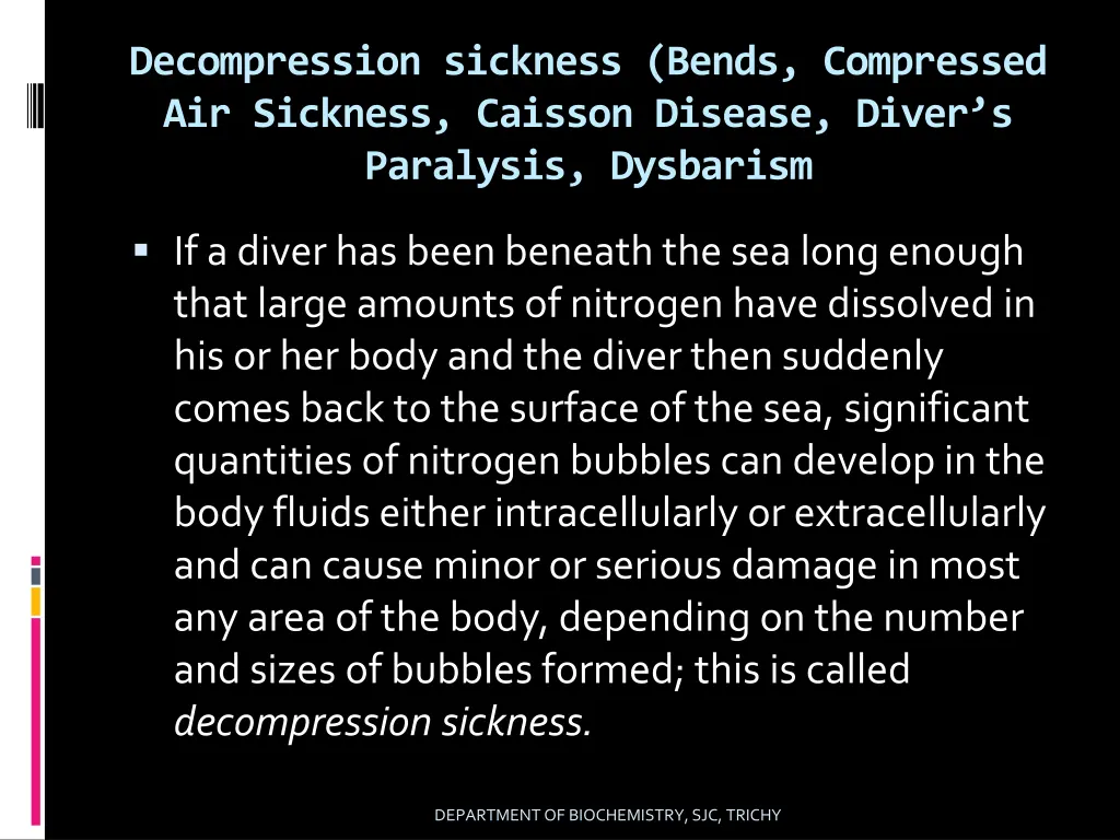 decompression sickness bends compressed