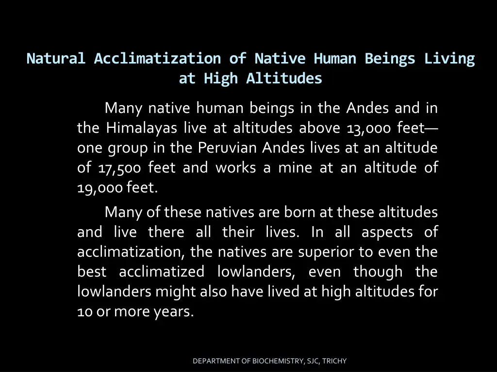 natural acclimatization of native human beings