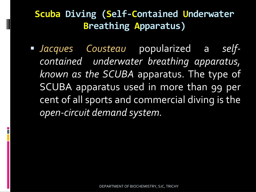 scuba diving self contained underwater breathing