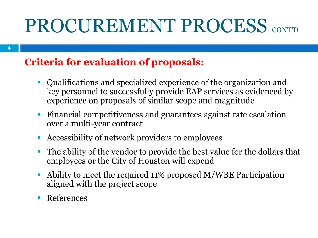 procurement process cont d