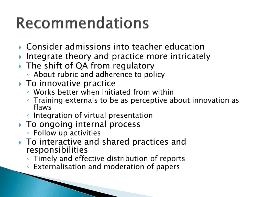 consider admissions into teacher education