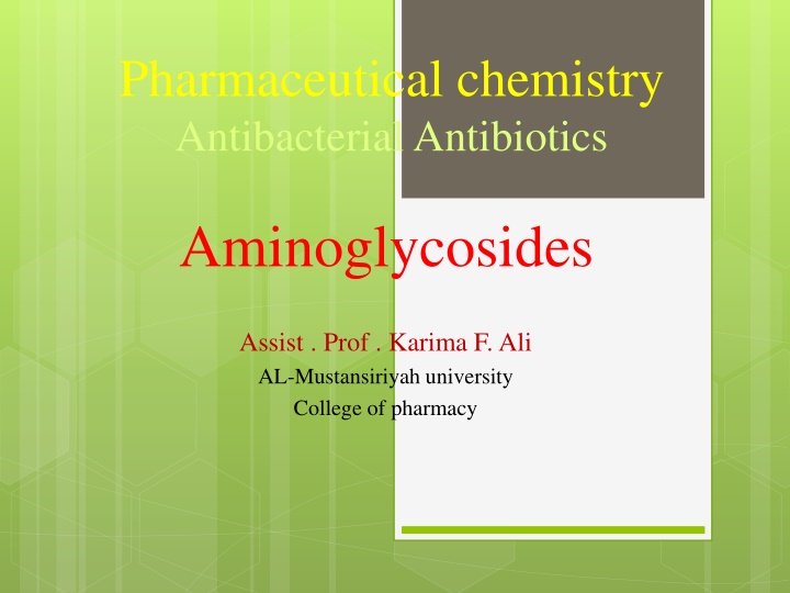 pharmaceutical chemistry antibacterial antibiotics