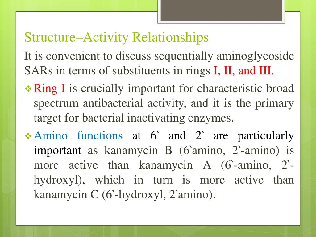 structure activity relationships it is convenient