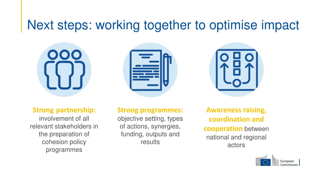 next steps working together to optimise impact