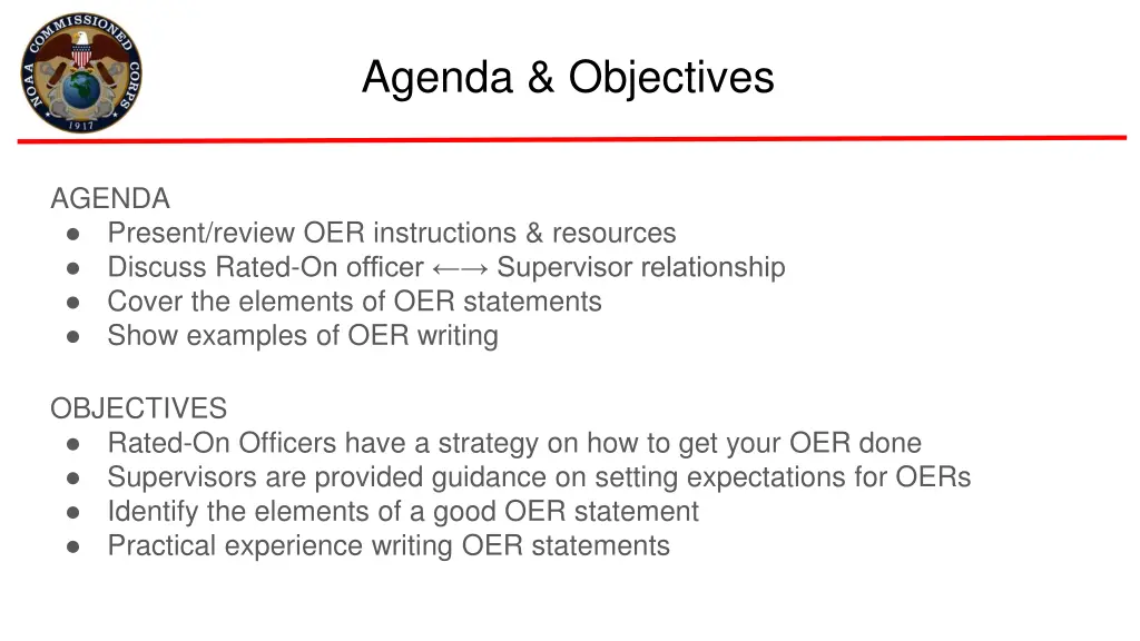 agenda objectives