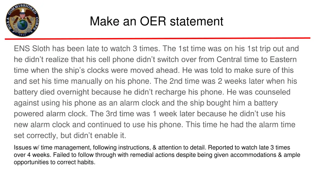 make an oer statement 2