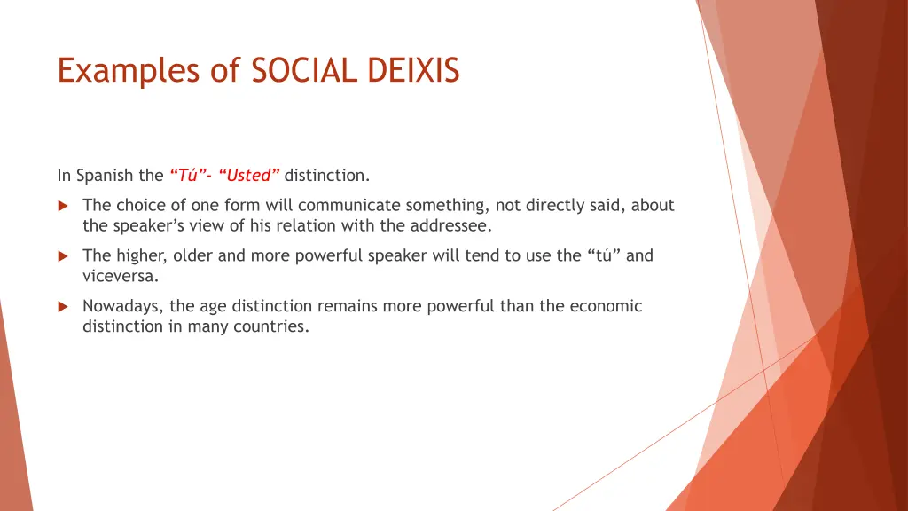 examples of social deixis