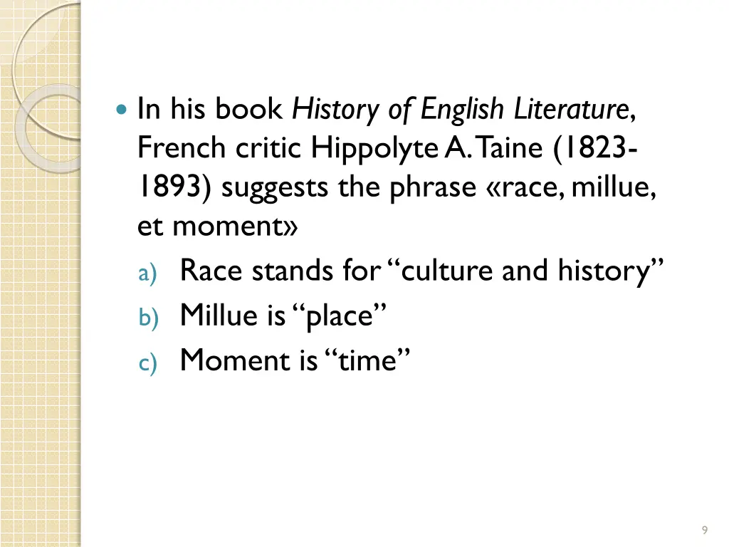 in his book history of english literature french