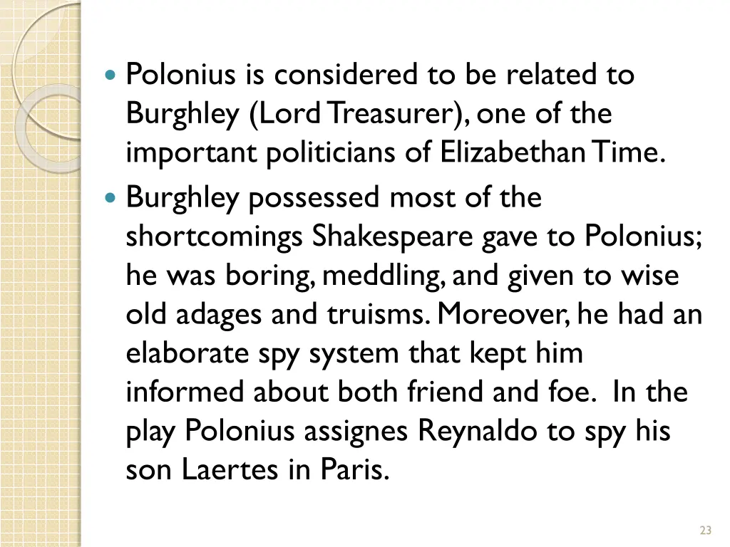 polonius is considered to be related to burghley