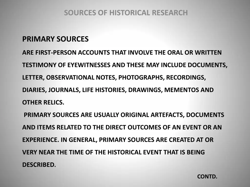 sources of historical research