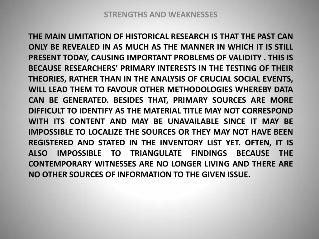 strengths and weaknesses 1