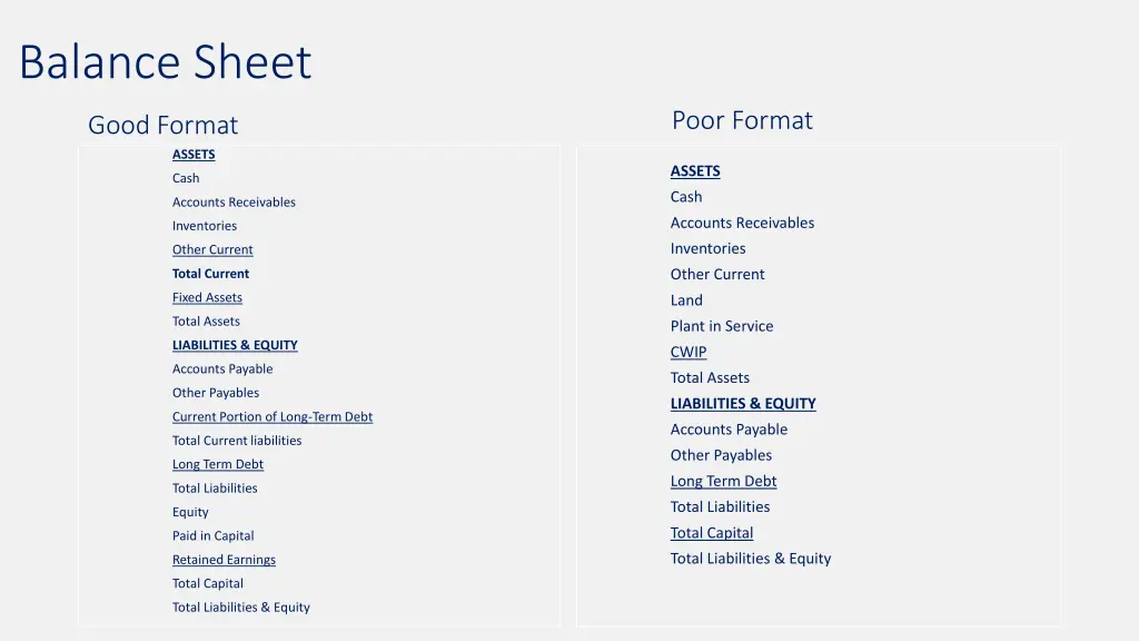 balance sheet