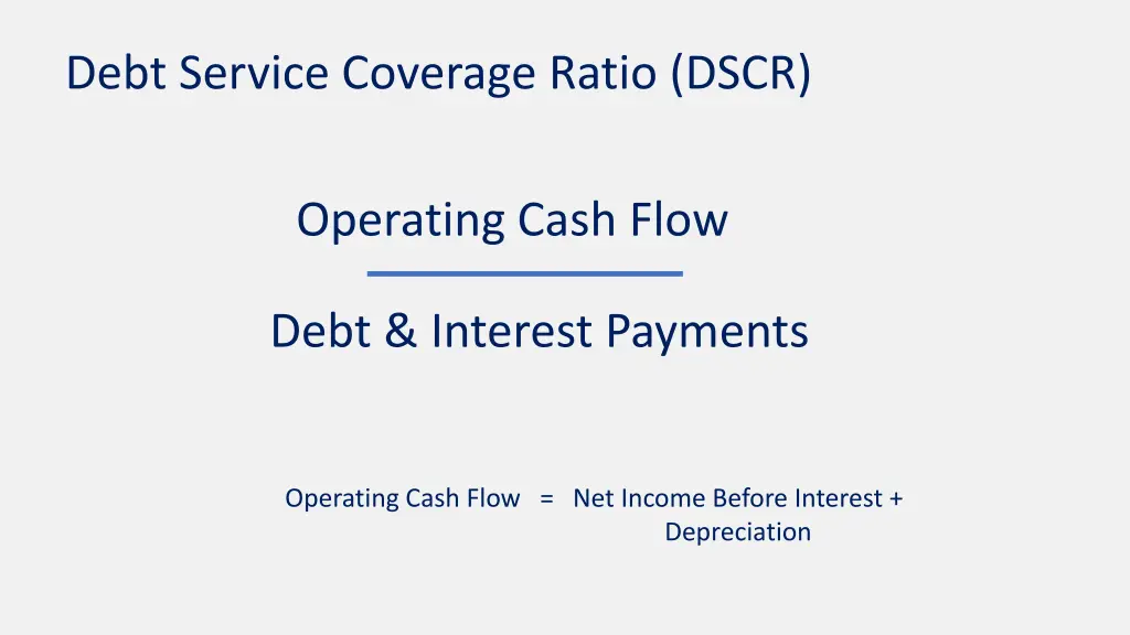 debt service coverage ratio dscr