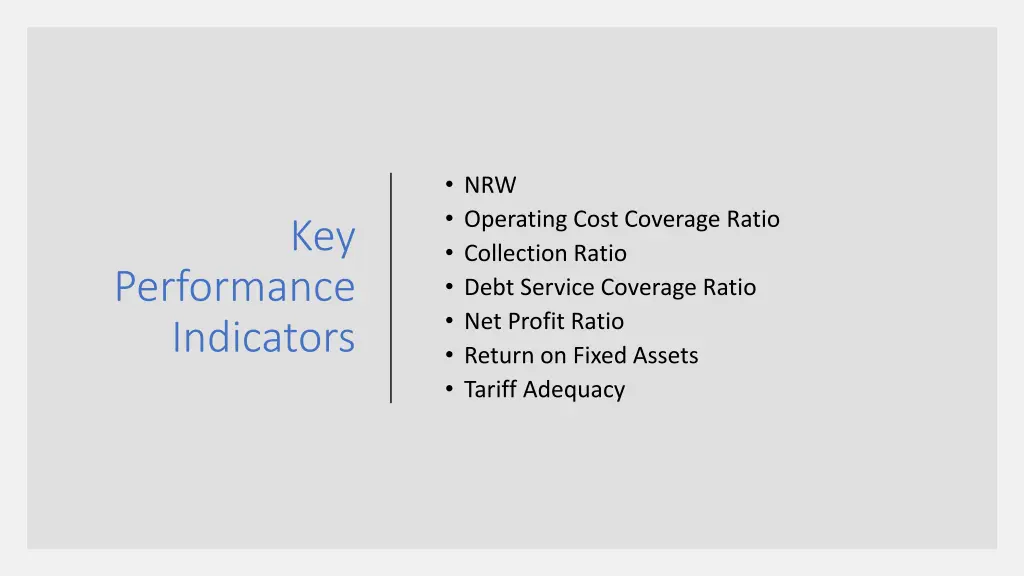 nrw operating cost coverage ratio collection