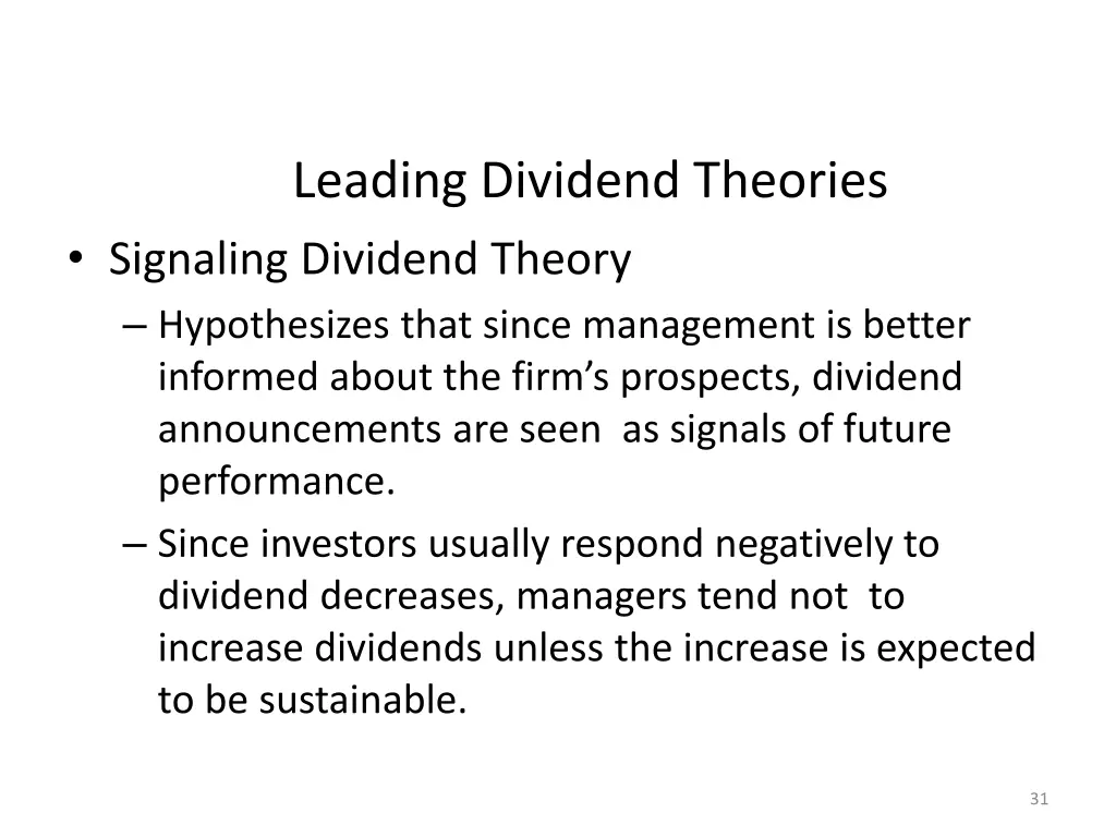 leading dividend theories 3