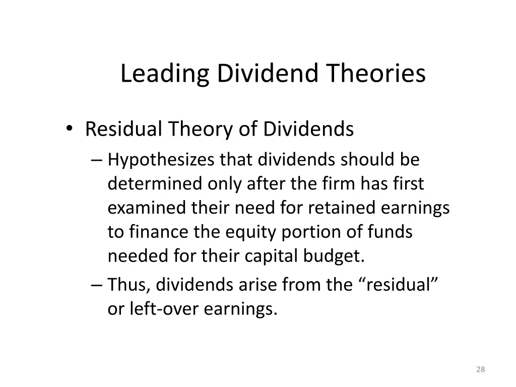 leading dividend theories