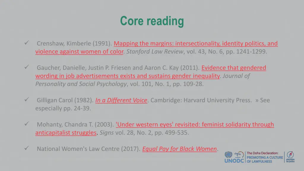 core reading