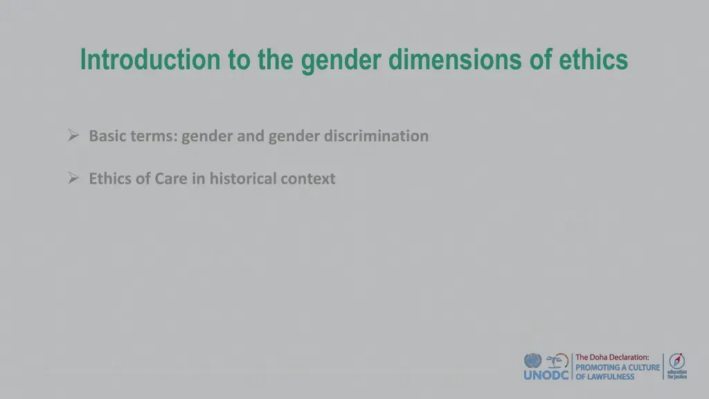 introduction to the gender dimensions of ethics