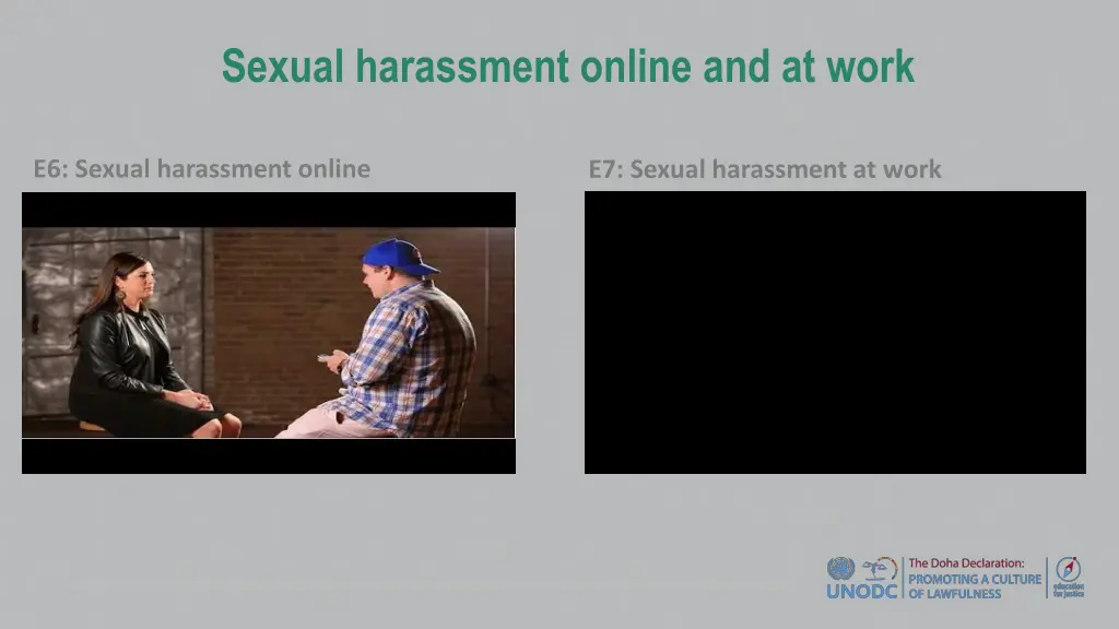 sexual harassment online and at work