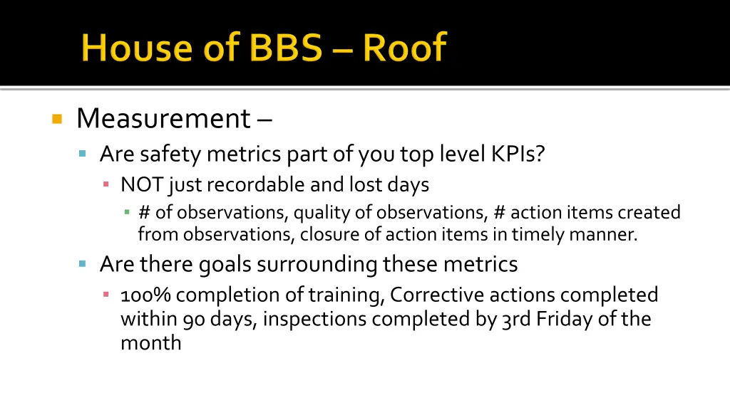 measurement are safety metrics part