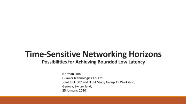 time sensitive networking horizons possibilities