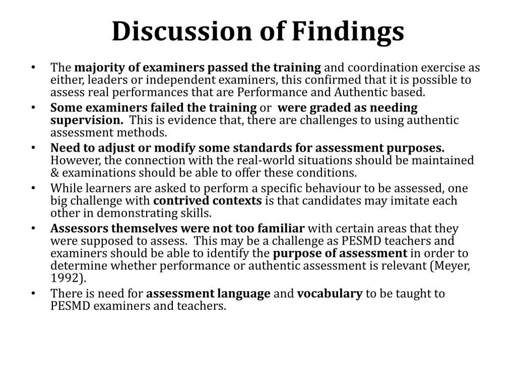 discussion of findings