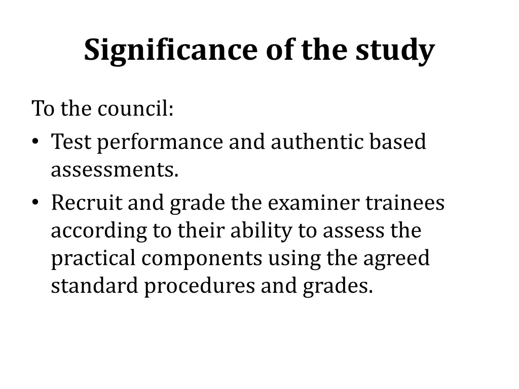 significance of the study