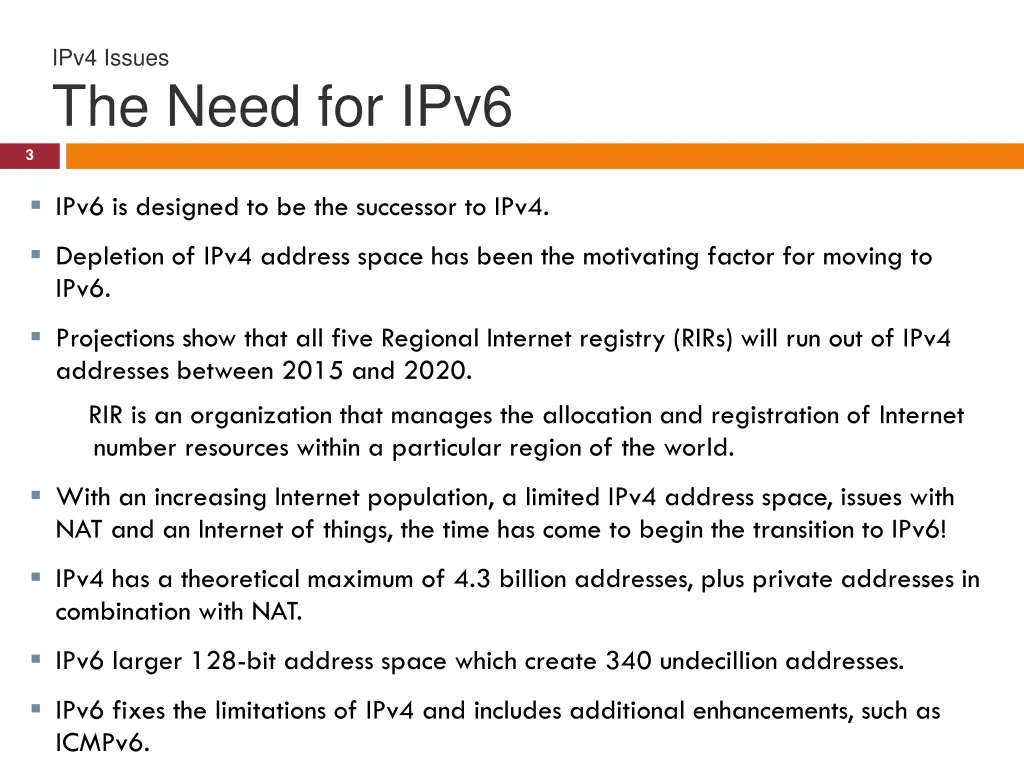 ipv4 issues the need for ipv6