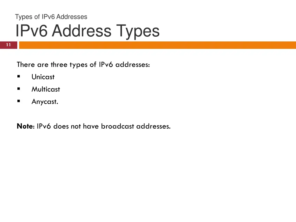 types of ipv6 addresses ipv6 address types